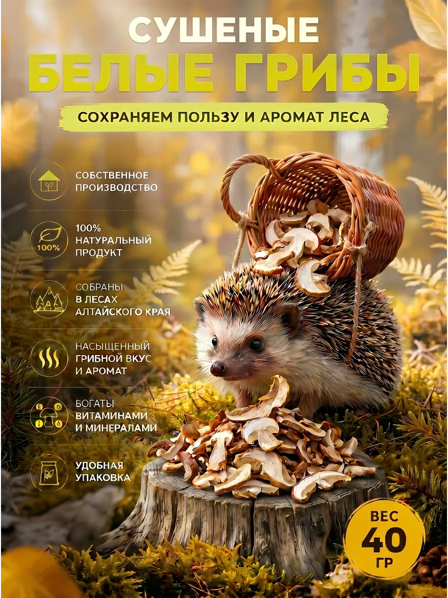 Белые грибы сушеные 40г
