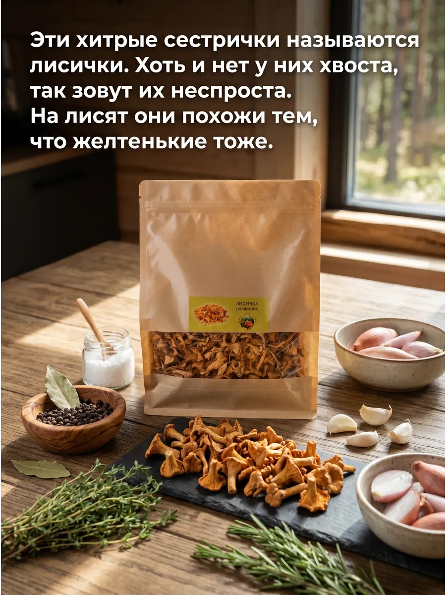 Грибы лисички сушеные 150гр