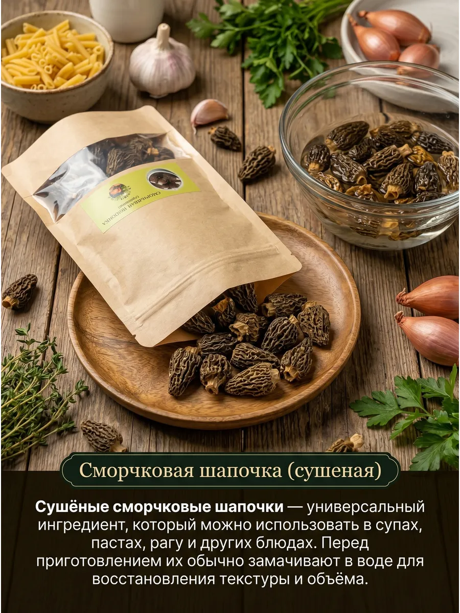 Сморчки (сморчковая шапочка) сушеная 40 гр