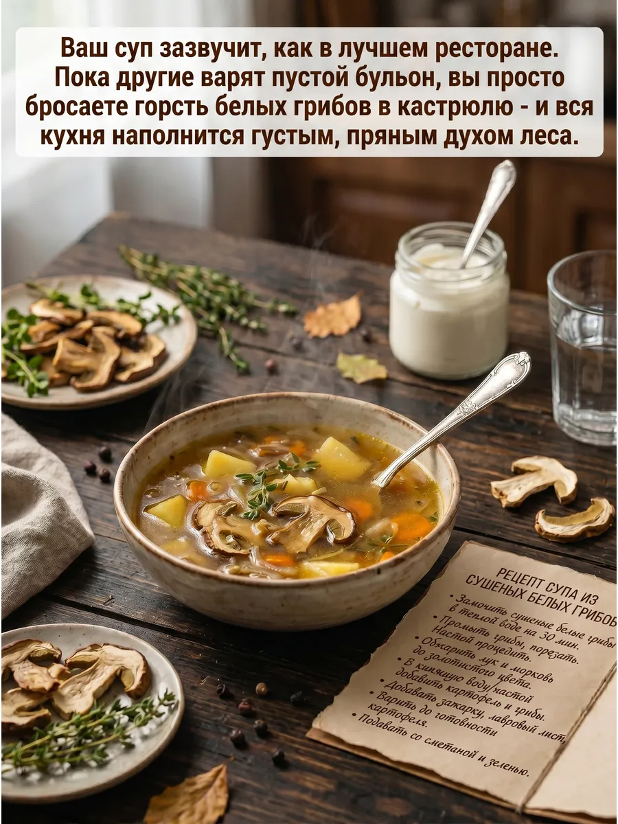 Грибы белые сушеные 80г