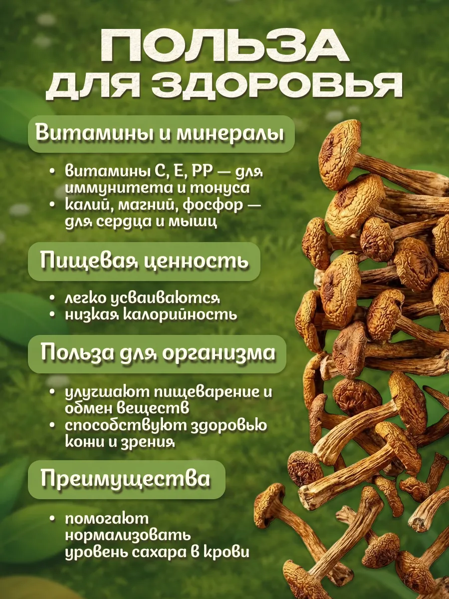 Грибы опята сушеные 150гр