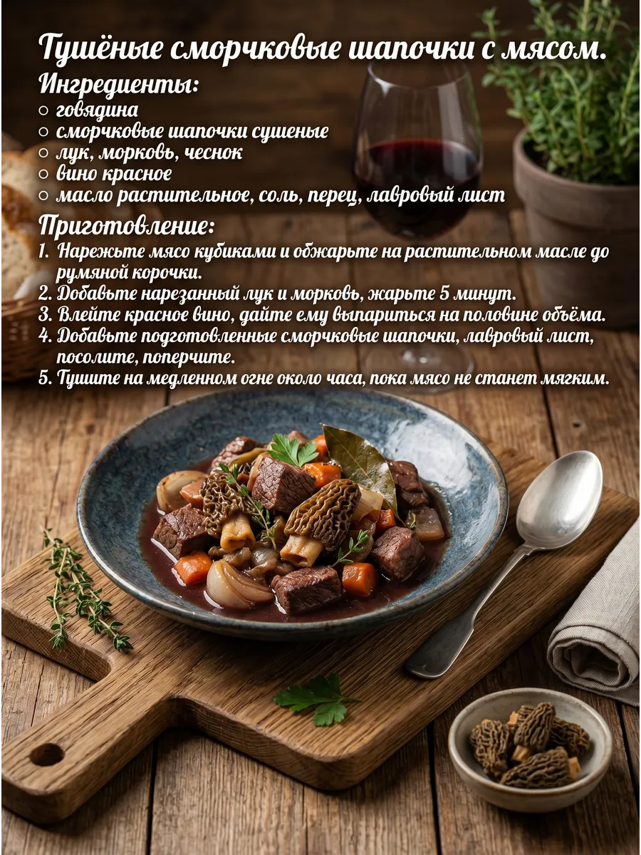 Сморчки (сморчковая шапочка) сушеная 40 гр