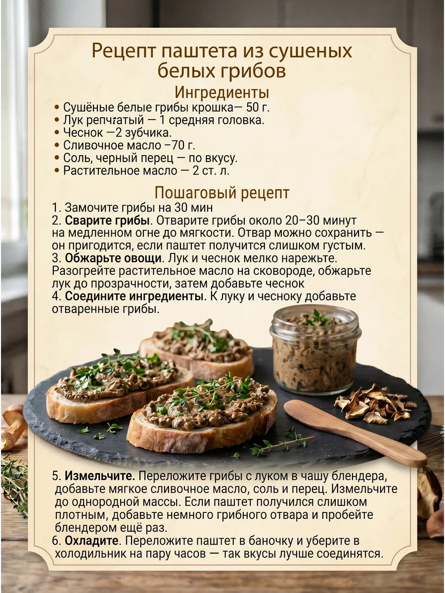 Белые грибы сушеные крошка 50г