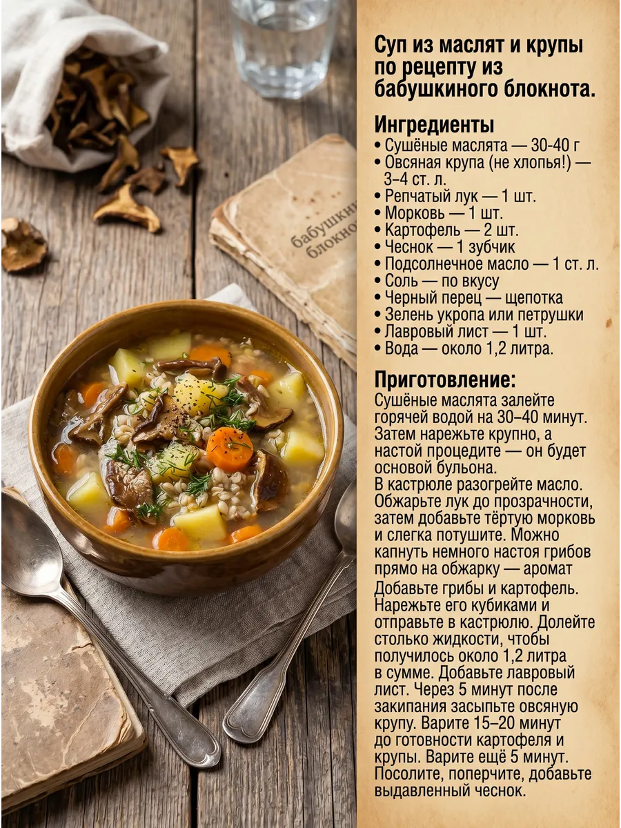 Грибы маслята сушеные 50г